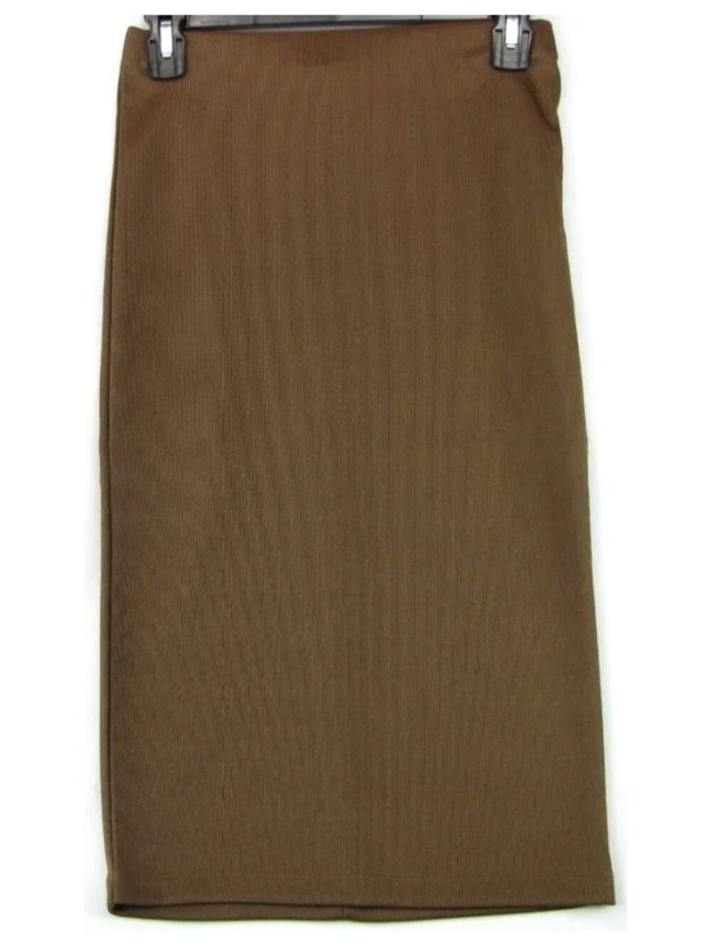 SALE! Ribbed Stretchy Brown Pencil Midi Skirt